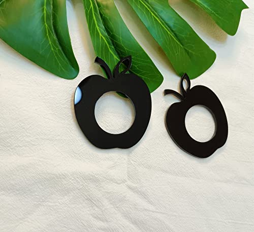 Acrylic Apple Napkin Rings, Apple Napkin Ring For Wedding Signs, Bridal Shower Party Décor, Engagement Apple Shaped Crafting Sets Of 10 (Black) #TOP4