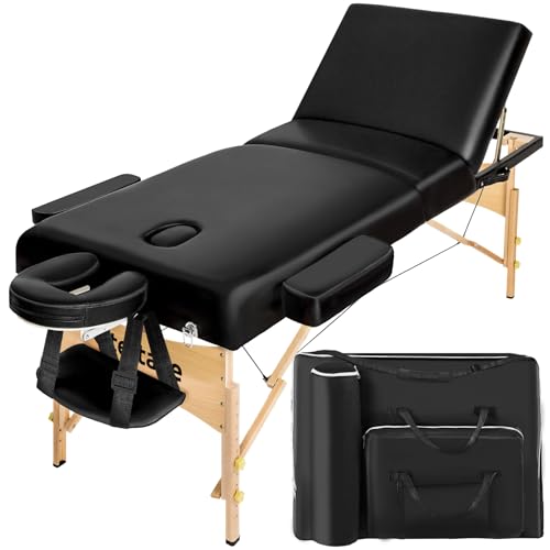 TecTake® Table de Massage Pliante Professionnelle 3 Zones Épaisseur de 10 cm Massage et Relaxation...