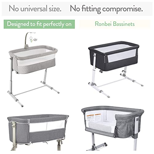 Image of Joey + Joan Bedside Sleeper Bassinet Sheets for 32 x 19 Inch Mattress Pad - Compatible with Ronbei, Pamobabe, Nordmiex Bassinet - Buttery Soft 100% Cotton - Beige + Rusty Brown - 2 Pack