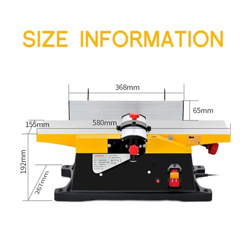 Wood Planer, Portable Electric Benchtop Thicknesser 12000R/Min for Wood Cutting, Desktop Jointers for Woodworking Projects 2 Wood Planer, Portable Electric Benchtop Thicknesser 12000R/Min for Wood Cutting, Desktop Jointers for Woodworking Projects - Image 2
