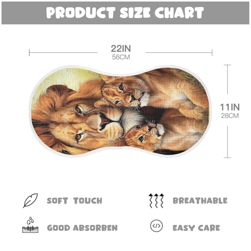 1 Pack African Wildlife Lion Muslin Burp Cloths Cotton Absorbent Baby Burping Rags for Boys Girls Soft Newborn Burp Bibs, 22 x 11 Inch4