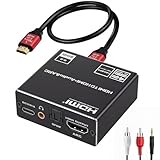 HDMI ARC Audio Extractor 4K 60Hz HDMI Optisch Adapter auf 3.5MM Converter Splitter, 192 KHz DAC Digital Analog Wandler, SPDIF TOSLINK Optical und 3,5MM Stereo-Audioausgang Unterstützt LPCM 7.1/DTS/DSD