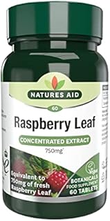 Natures Aid Raspberry Leaf, High Potency, Equivalent to 750 mg Dried Raspberry Leaf, Vegan, 60 Tablets