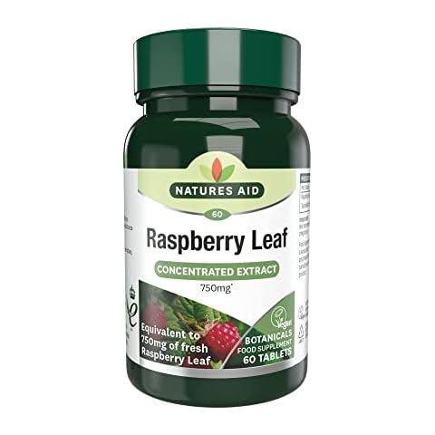 Natures Aid Raspberry Leaf, High Potency, Equivalent to 750 mg Dried Raspberry Leaf, Vegan, 60 Tablets Cover