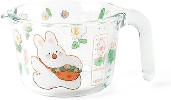 Glass Measuring Cup With Scale Milk Cup High Temperature Resistant Household Kitchen Baking Beaten Egg Cup Measuring Water Cup Cups (Color : D, Size : 500ML) (B 500ML)