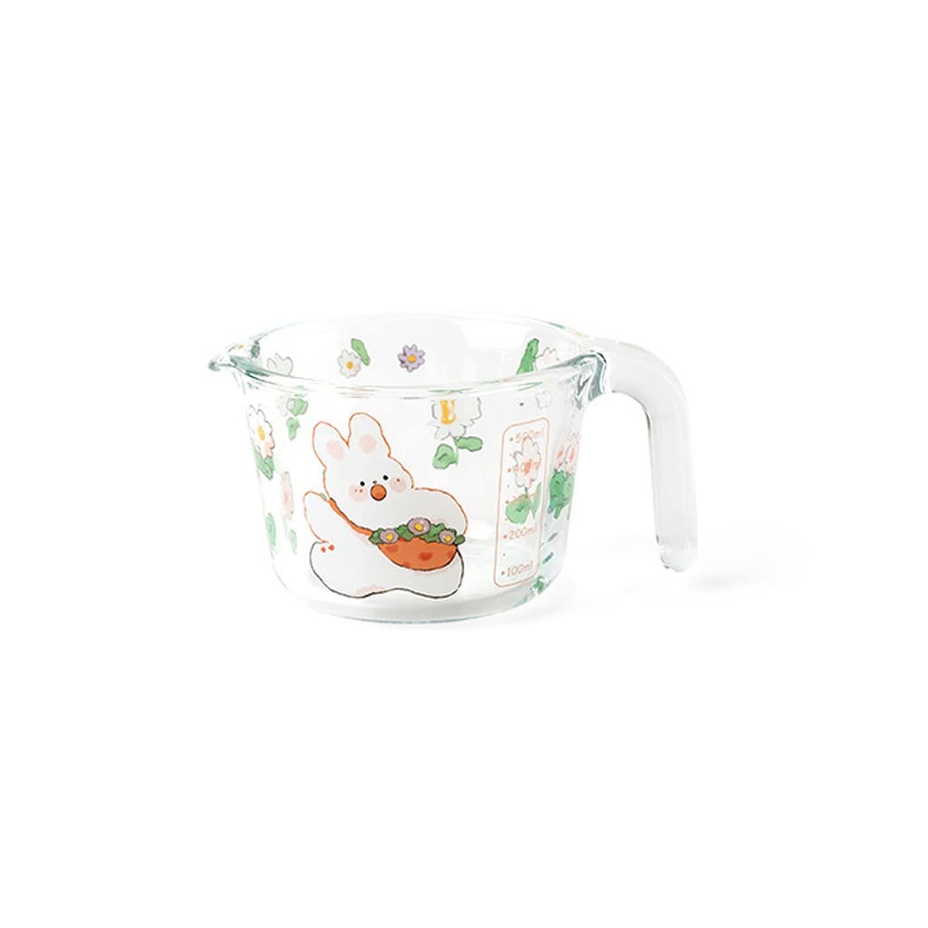 Glass Measuring Cup With Scale Milk Cup High Temperature Resistant Household Kitchen Baking Beaten Egg Cup Measuring Water Cup(A)