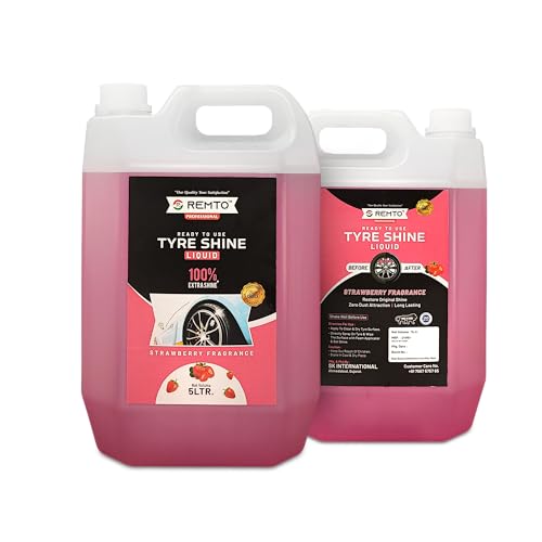 Image of Extreme Black Tyre Shine - Long Lasting Tyre Gloss & Dirt Repellent | Prevents Fading and Cracks | Non-Greasy Strawberry Scent