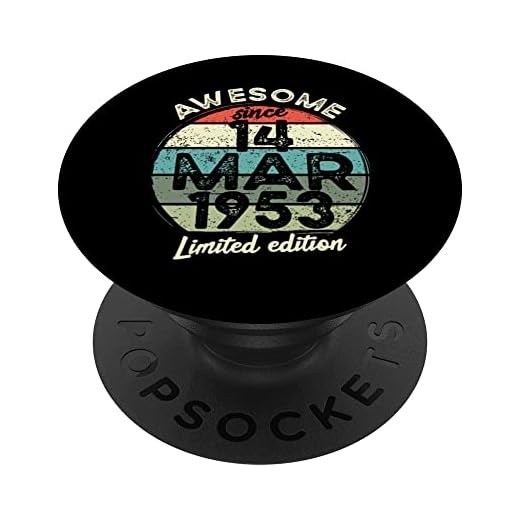 Camiseta de cumpleaños de 70 años, 14 de marzo de 1953, 70 cumpleaños PopSockets PopGrip Intercambiable