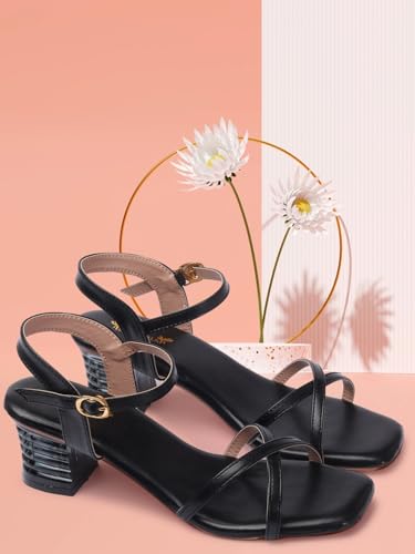 Image of Longwalk Women's Cross Strap Sandal, Transparent Heel Sandal for Girl's