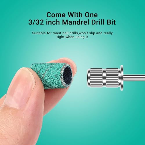 Image of MelodySusie 100 Pcs Nail Drill Bits Sanding Bands for Nail Drill 180 Fine Grit Nail File Sanding Bands for Acrylic Nails Gel Manicures and Pedicure