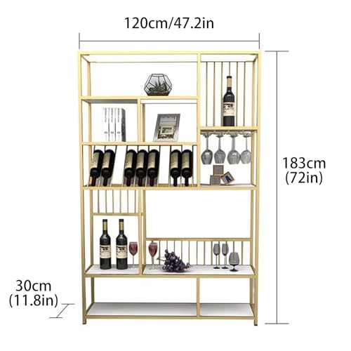 Soporte para botellas de vino Metal Gold 120x30x183cm miniatura 3