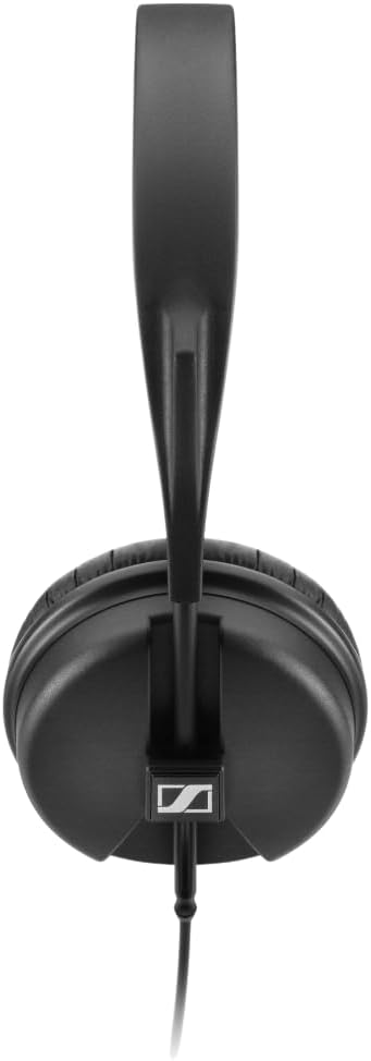 Sennheiser HD 25 Light On-Ear DJ Headphones, Black Bundle with Pig Hog PHX14-25 1/4" Headphone Extension Cable and Instrument Polishing Cloth - Professional Studio Monitoring Headphones