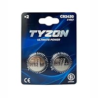 TYZON® CR2430 Lithium-Knopfzellen 3 V – 2er-Pack – Für Uhren, Parkscheiben, Pulsmesser, Spielzeug, Fernbedienungen – Lange Haltbarkeit – Quecksilberfrei
