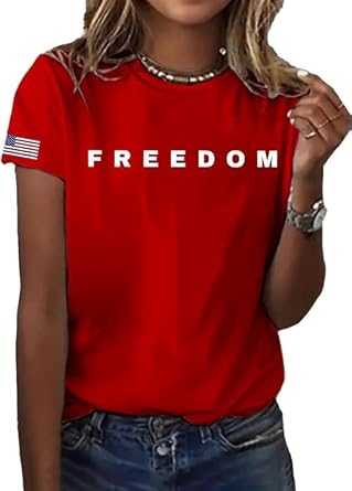 Freedom T Shirt Simple Freedom Text T Shirt for Men & Women Freedom Graphic Crew Neck Tee a True Patriot Shirt