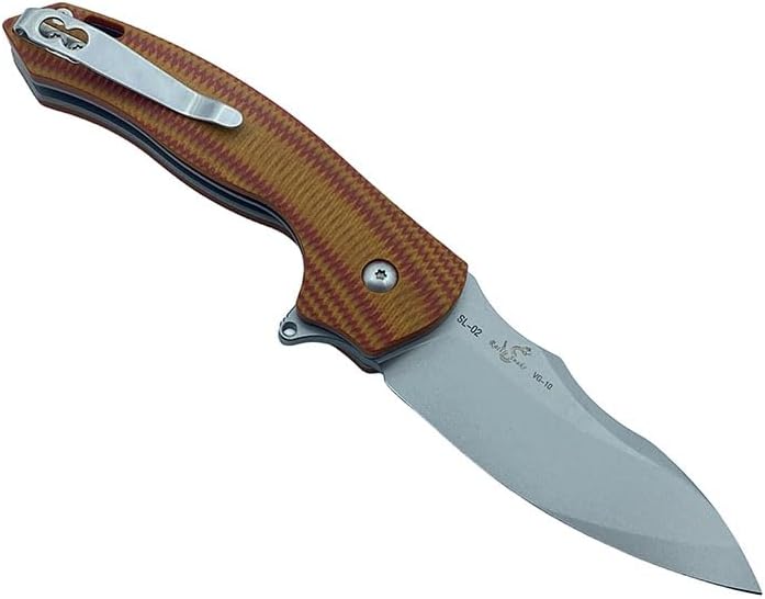 Miniatura 2 de twosun Sixleaf Cuchillo Plegable Con Hoja VG-10 Mango G10 SL-02-Naranja