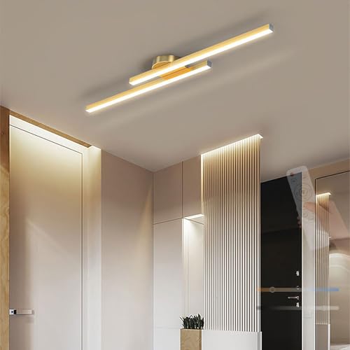 Luminaire Plafonnier Longue Linéaire Réglable de 2700K à 6500K Doré