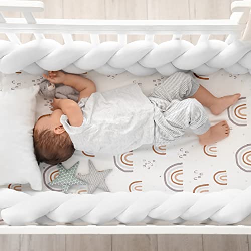 Gllquen Baby Crib Sheets For Boys Girls, Organic Fitted Crib Sheets Elastic Toddler Bed Crib Mattress Sheet Floral Pattern, Standard Safe Crib Sheets For Baby Unisex 52"X 28" X9"(Star) #TOP2