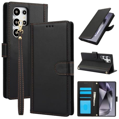 Étui portefeuille Samsung Galaxy A72 clapet magnétique et protection cuir noir