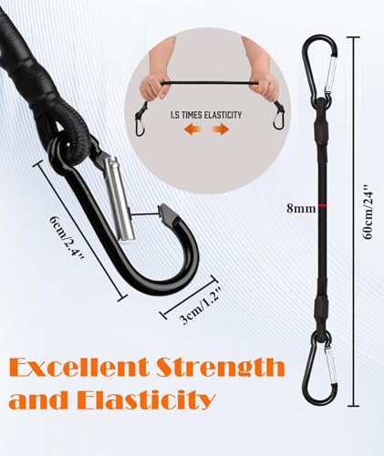 Image of 2 Pcs Carabiner,Carabiner Hook,Snap Hook Heavy Duty,Used to Secure Items on Roof Racks,Trailers, Rvs, Boats, Camping Equipment