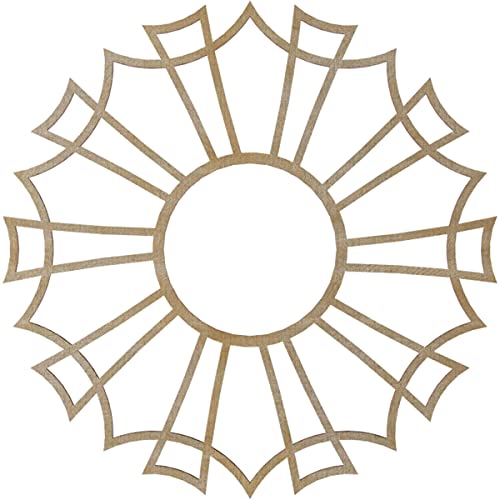 Image of Ekena Millwork 22 inchOD x 7 3 /4 inchID x 3 /8 inchT Augustus Wood Fretwork Pierced Ceiling Medallion, Birch