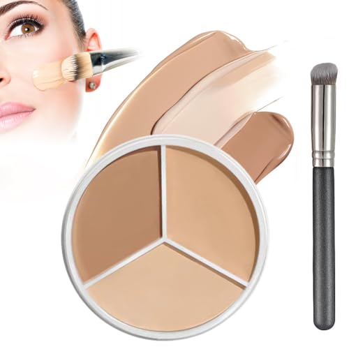 Palette Correctrice Anti-Cernes et Contouring - Full Coverage Concealer 3 en 1 - Maquillage Crème pour Corriger les Cernes