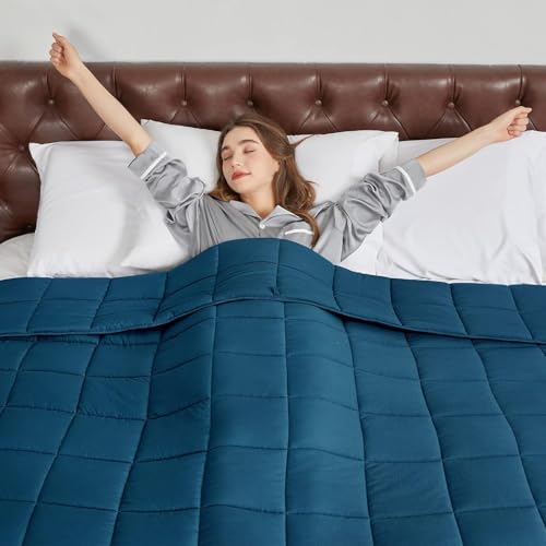 CYMULA Weighted Blanket for Adults (20lbs 80"x87" King Size) - Cooling Breathable Heavy Blankets for Summer Winter - Ultra Microfiber Soft Comfort Blanket with Glass Beads - Gifts for Men/Women