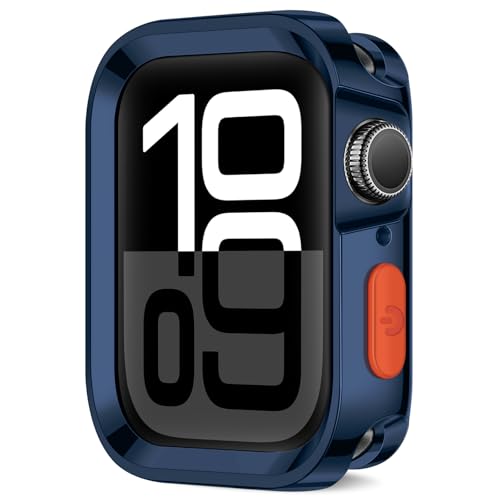 Coque Apple Watch 10 46mm antichoc en TPU souple plaqué bleu pour protection iWatch