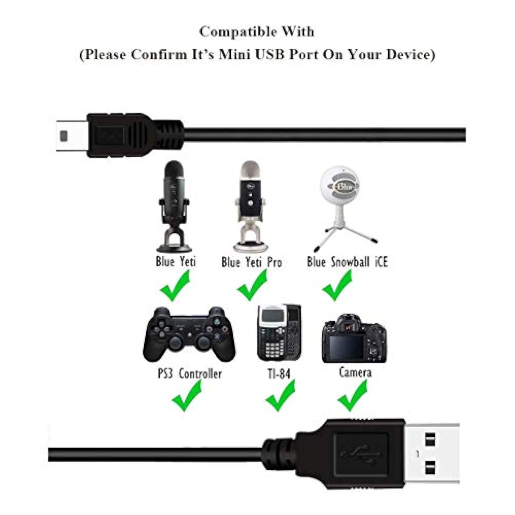 Yeti Microphone Replacement USB Cable, Essential Accessory