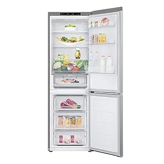 LG GBV3100APY Frigorifero Combinato, 344L, Frigorifero Total No Frost, Classe A, Altezza 1,86m, Door Cooling, Linear Cooling, Fresh Converter, Smart Diagnosis, Compressore Smart Inverter, Silver