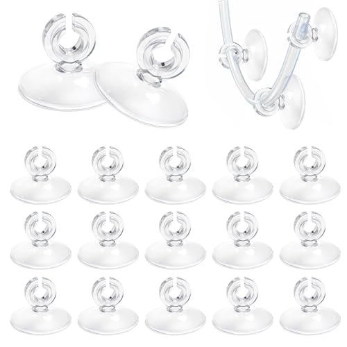 キスゴム 水槽 水槽吸盤 20個セット 直径5〜7mmチューブに適用 透明 エアーチューブホルダー 水槽用品 エアチューブ固定 脱落しにくい アクアリウム 水族館 パーツホルダー 使いやすい