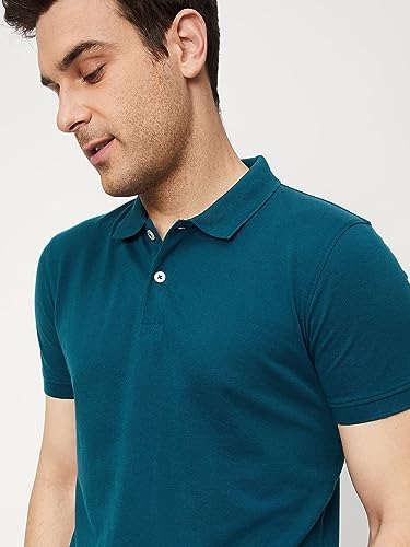 Image of Max Men's Cotton Relaxed Fit Half Sleeves Polo Neck T-Shirt