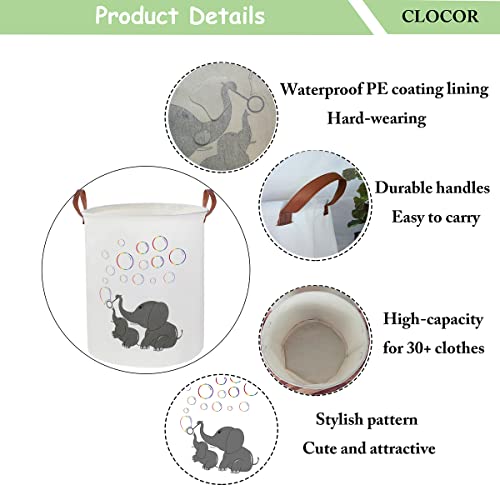 Clocor Elephant Laundry Basket,Baby Nursery Hamper For Boys And Girls,Kids Toys Bin For Bedroom,Gift Basket（Baby Hamper) #TOP6