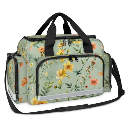 GzLeyigou First Aid Bags Empty, Magic Flower Emergency Bag First Aid Kit Multiple Compartment Kit Carrier On Call Trauma Bag For Paramedics Emergency Medical Supplies Kit