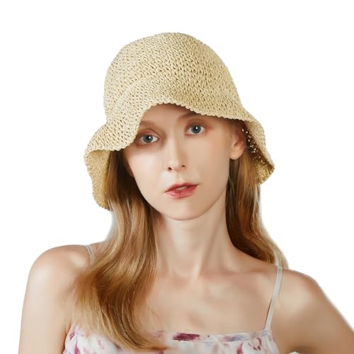 KDWAVE Floppy Straw Sun Hat Foldable Hand-Woven...
