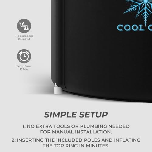 Coolcures Portable XL Ice Bath Tub - 105 Gal Ice Plunge Tub for Athletes, Recovery & Hot/Cold Therapy - Easy Setup Cold Plunge with Lid & 5-Layer Insulation - Fast Drainage Inflatable Ice Bath