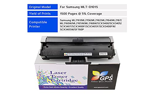 Image of GPS Colour Your Dreams Toner Cartridge for Samsung ML2161, ML 2161, ML 2166W, D101S - High Yield Laser Printer Cartridge