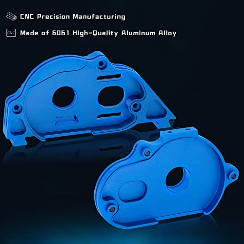 Globact For 1/10 Rc Truck Arrma Senton Motor Mount Typhon Granite 4X4 550 Aluminum Transmission Gear Cover Set Upgrade Parts Replace Arrma Ara311029 (Blue) #TOP5