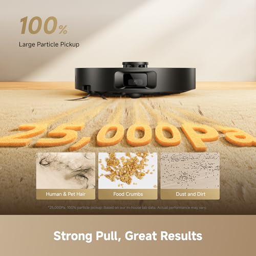 Image of DREAME L50 Robot Vacuum and Mop, 25000Pa Vormax Suction, MopExtend Edge Cleaning, Dual Anti-Tangle Main /Side Brushes, 10.5mm Auto Mop Lifting, Smart Carpet Detection, 5200mAh, Ideal for Pet Hair
