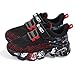Uerymit Kids Shoes Fashion Casual Non Slip Boys Tennis Shoes Running Gym Golf Athletic Sneakers for Boys Girls Black Red Little Kid Size 13, 1 Pair