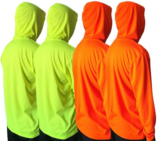 Men UPF 50+ Sun Protection Breathable T Shirt Long Sleeve Workout T-Shirts with Hood