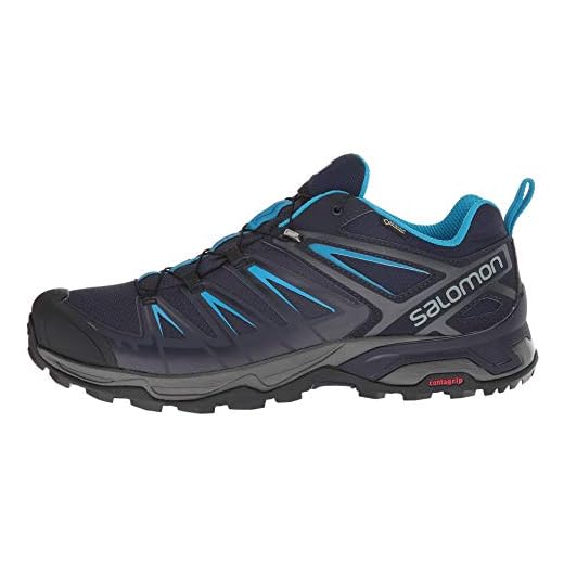 Salomon X Ultra 3 GTX, Zapatillas de Senderismo para Hombre, Gris (Graphite/Night Sky/Hawaiian Surf 000), 42 2/3 EU