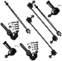 SCITOO 8pcs Suspension Kit 2 Lower Ball Joints 2 Front Sway Bar End Links 2 Outer 2 Inner Tie Rod Ends Fit 2006-2010 For Ford Focus K80066