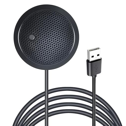 Fyvadio Micrófono USB, Micrófono de Sobremesa para PC, Micrófono USB para Conferencias con Tecla de Silencio, Micrófono Portátil de Condensador Omnidireccional de 360° Plug & Play (No es un Altavoz) | Ya disponible en tu tienda friki favorita! En mundofriki.es!