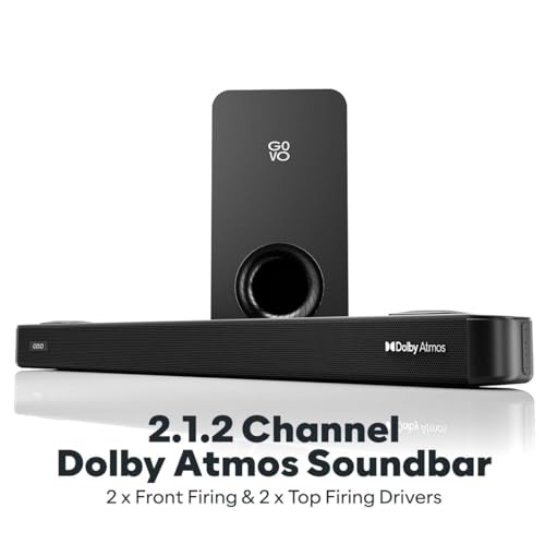Image of GOVO GOSURROUND 975 | 4.1 (2.1.2) Channel, 400W Soundbar with True Dolby Atmos, 6.5 inch subwoofer, Opt, AUX, USB & Bluetooth, 3 Equalizer Modes, Stylish Remote & LED Display (Platinum Black)