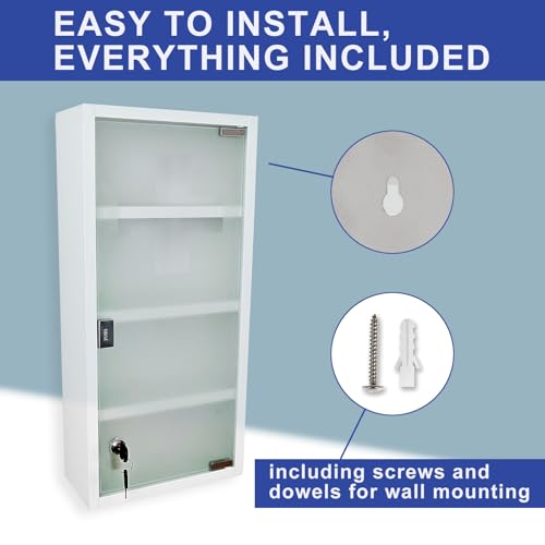 Botiquín de acero inoxidable con cierre, armario de almacenamiento de 4 niveles para pared, montaje superficial o empotrado, ideal para baño, oficina o primeros auxilios, 10,6 x 4,7 x 22,4 pulgadas miniatura 5
