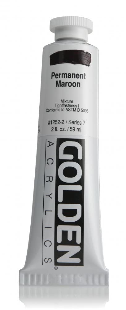 Golden 0001252-2 2oz. Heavy Body Acrylic Paint- Permanent Maroon