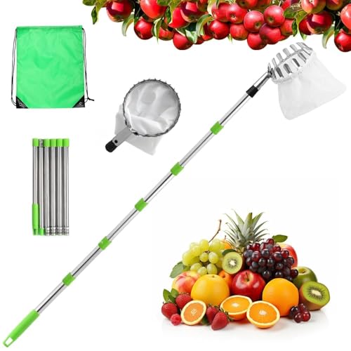 LLUKEME Obstpflücker mit Steckstange 2 4 m