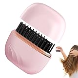 Mini-Akku-Haarglätterkamm, kabelloses, schnell aufheizendes 25-W-Stylingwerkzeug, Lockenwickler-Glättbürste für Urlaub, Urlaub, Roadtrip, Pendeln, Dating