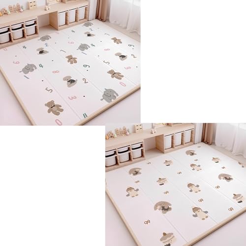LZTET Tapete De Bebé Acolchoado,ctividades Plegable,Doble Cara,Reversible - Colchoneta Bebe Suelo para Jugar Impermeable,Ideal Jugar,Picnics Y UnióN Familiar(150 * 180 * 1cm,E)