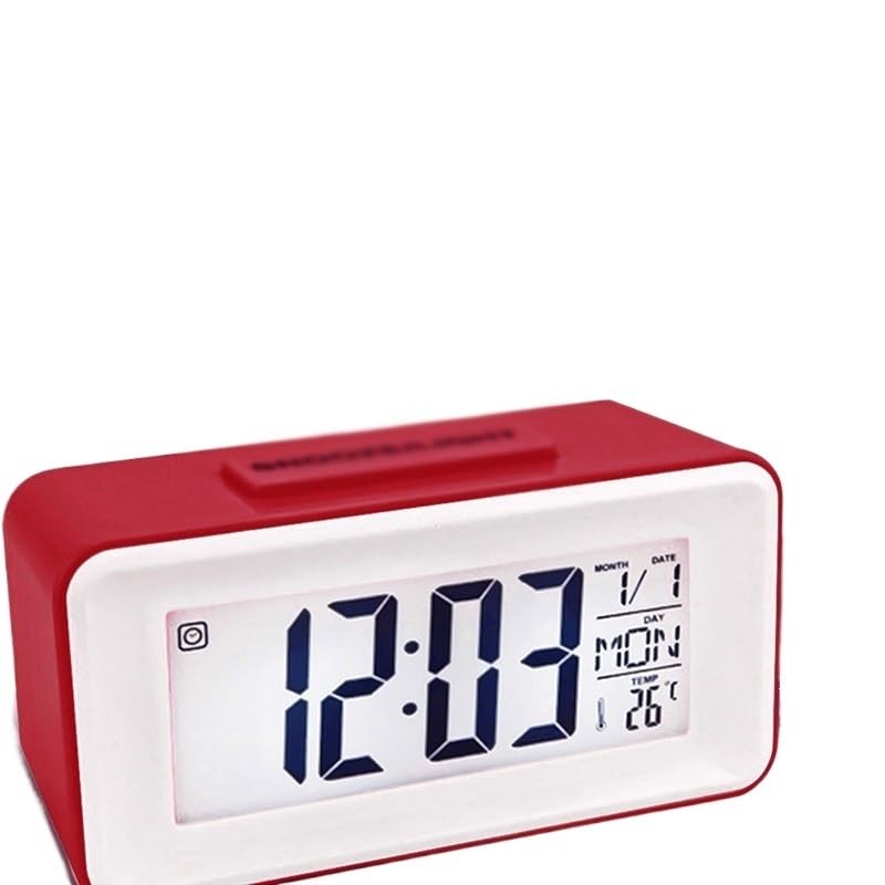 Réveil numérique LED rétro-éclairé horloge d'alarme compacte à haute luminosité